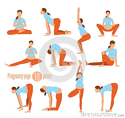 Yoga for pregnant women Vector Illustration