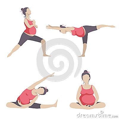 Yoga for pregnant women Vector Illustration