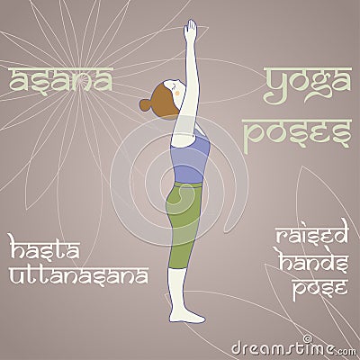 Yoga. Raised hands pose. Vector Illustration