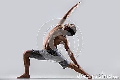 Yoga Reverse Warrior Pose Stock Photo