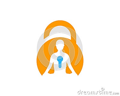 Yoga Security Icon Logo Design Element Vector Illustration