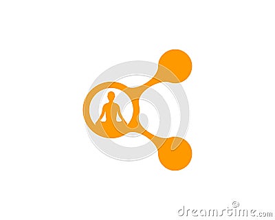 Yoga Share Icon Logo Design Element Vector Illustration