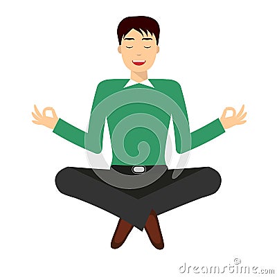 Yoga smiling man Vector Illustration