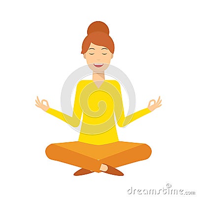 Yoga smiling woman Vector Illustration