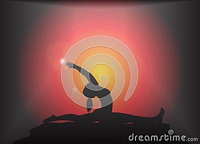 Yoga Splits Pose Glare Background Stock Photo