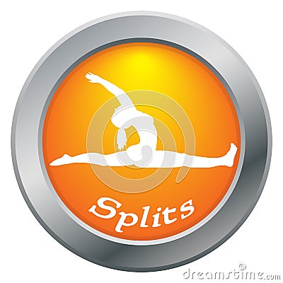 Yoga Splits Pose Orange Icon Stock Photo