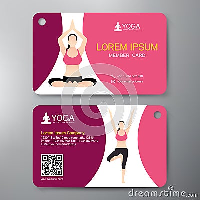 Yoga and Sport Card Design Template. Vector Illustration