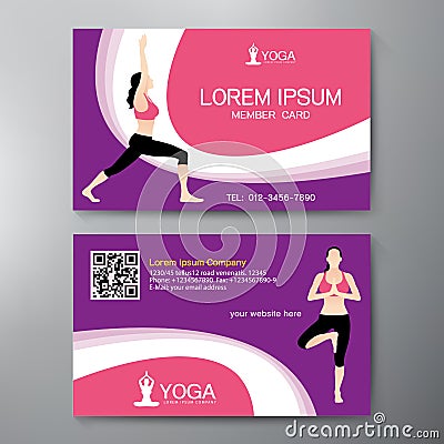 Yoga and Sport Card Design Template. Vector Illustration