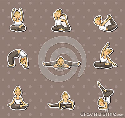 Yoga stickers Vector Illustration