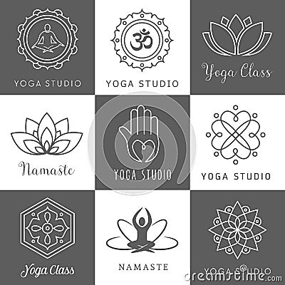 Yoga Studio Icons Vector Illustration