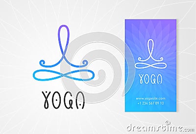 Yoga studio logo design template Vector Illustration