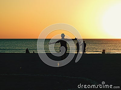 Yoga Sunset Editorial Stock Photo