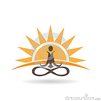 Yoga Sunset Meditation Illustration Vector Illustration