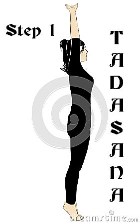 Yoga tadasana Cartoon Illustration