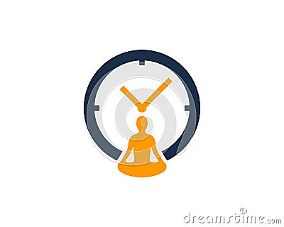 Yoga Time Icon Logo Design Element Vector Illustration