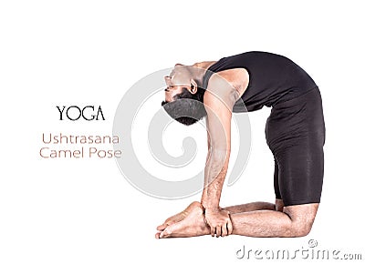 Yoga ushtrasana camel pose Stock Photo