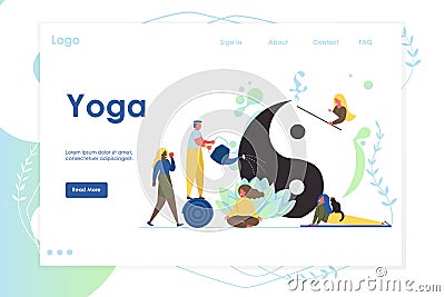 Yoga vector website landing page design template Vector Illustration