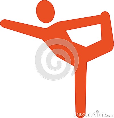 Yoga warrior pictogram Vector Illustration