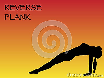 Yoga Woman Reverse Plank Pose Stock Photo