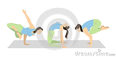 Yoga workout set. Vector Illustration