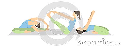 Yoga workout set. Vector Illustration