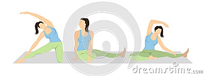 Yoga workout set. Vector Illustration