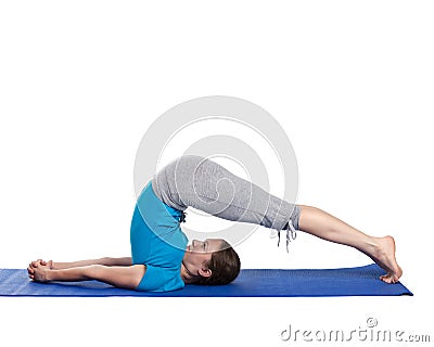 Yoga - young beautiful woman doing excerise Stock Photo