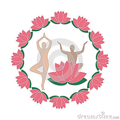 Yoga and zen - Logo Lotus Collection Vector Illustration