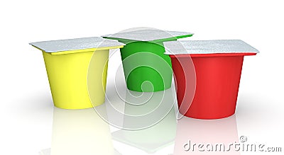 Yoghurt cups Stock Photo