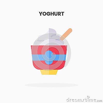 Yoghurt icon flat Vector Illustration