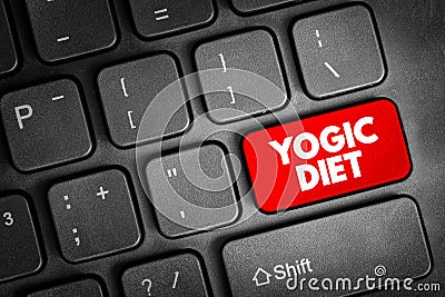 Yogic diet text button on keyboard, concept background Stock Photo