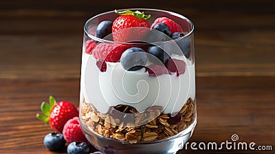 yogurt breakfast healthy food greek Cartoon Illustration