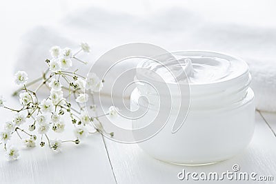 Yogurt cream beauty cosmetic product wellness and relaxation makeup Stock Photo