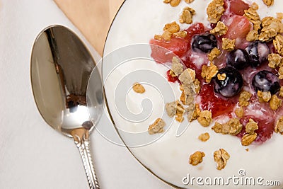 Yogurt and granola Stock Photo