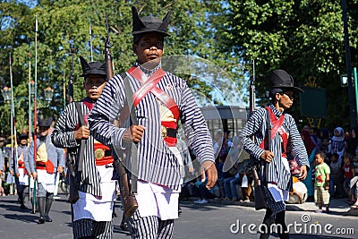 Yogyakarta`s royal guard forces Editorial Stock Photo