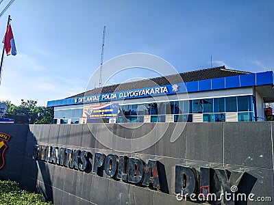 YOGYAKARTA, INDONESIA - APRIL 18, 2020: Office of Directorate of Yogyakarta Regional Police Traffic Editorial Stock Photo