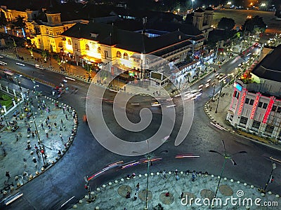 Yogyakarta, Indonesia - 27/09/2019 : People passing Yogyakarta`s Central Post Office Yogyakarta Indonesia,The New Spot in Maliobor Editorial Stock Photo