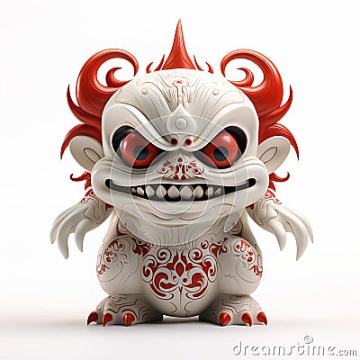 Menacing 3d Yokai Creature With Intimidating Red Eyes Stock Photo