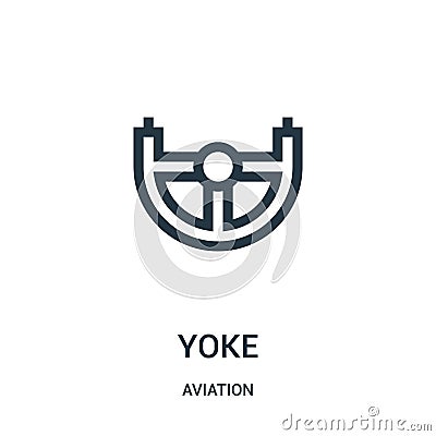 yoke icon vector from aviation collection. Thin line yoke outline icon vector illustration. Linear symbol for use on web and Vector Illustration