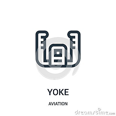 yoke icon vector from aviation collection. Thin line yoke outline icon vector illustration. Linear symbol for use on web and Vector Illustration