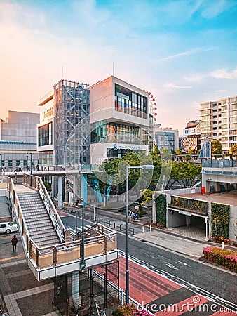 Yokohama street view at sunset Editorial Stock Photo