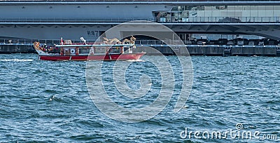 Dinner Cruise Boat At Yokohama Waterfront, Japan Editorial Stock Photo