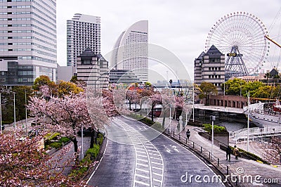Yokohama Japan queens square overcast day Editorial Stock Photo