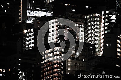 Yokohama night view and residential areas Stock Photo