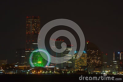 Yokohama night view seen from Daikokufuto Stock Photo