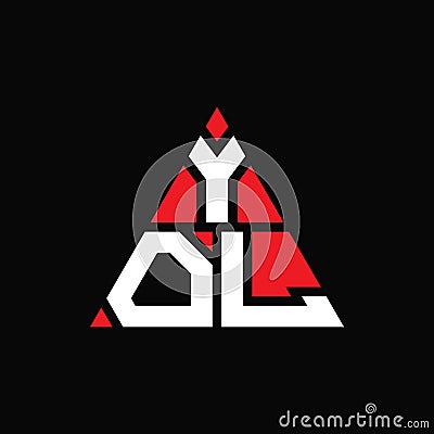 YOL triangle letter logo design with triangle shape. YOL triangle logo design monogram. YOL triangle vector logo template with red Vector Illustration
