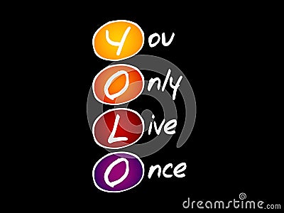 YOLO - You Only Live Once, acronym Stock Photo