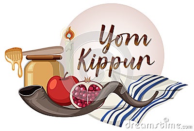 Yom Kippur Jewish day Vector Illustration