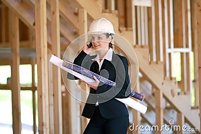 Yong female architect Stock Photo