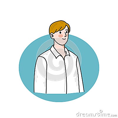 Yong man cartoon drawing in tuxedo suite flat design style minimal Stock Photo